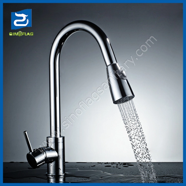 Pull out Brass Kitchen Water Mixer Sink Faucet Tap