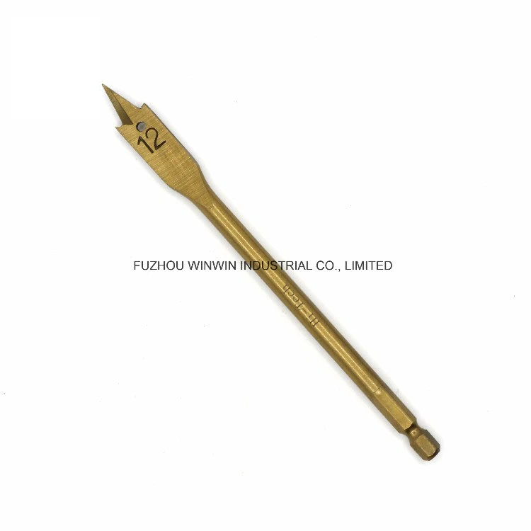 Hex Shank Titanium Coated Wood Flat Drill Bit (WW-WDB04)